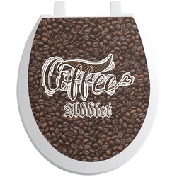Coffee Addict Toilet Seat Decal - Round (Personalized)
