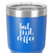 Coffee Addict 30 oz Stainless Steel Ringneck Tumbler - Blue - Close Up