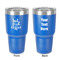 Coffee Addict 30 oz Stainless Steel Ringneck Tumbler - Blue - Double Sided - Front & Back