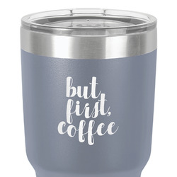 Coffee Addict 30 oz Stainless Steel Tumbler - Grey - Double-Sided