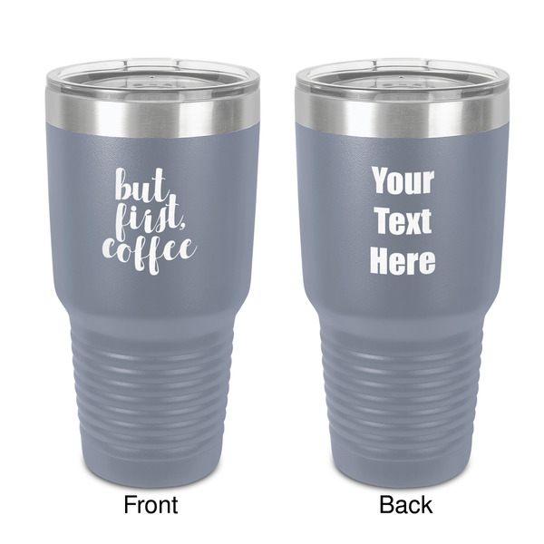 Custom Coffee Addict 30 oz Stainless Steel Tumbler - Grey - Double-Sided