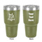 Coffee Addict 30 oz Stainless Steel Ringneck Tumbler - Olive - Double Sided - Front & Back