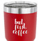 Coffee Addict 30 oz Stainless Steel Ringneck Tumbler - Red - CLOSE UP