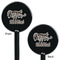 Coffee Addict Black Plastic 5.5" Stir Stick - Double Sided - Round - Front & Back