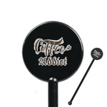 Coffee Addict 5.5" Round Plastic Stir Sticks - Black - Double Sided