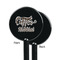 Coffee Addict Black Plastic 5.5" Stir Stick - Single Sided - Round - Front & Back