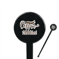 Coffee Addict 7" Round Plastic Stir Sticks - Black - Double Sided