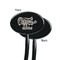 Coffee Addict Black Plastic 7" Stir Stick - Single Sided - Oval - Front & Back