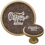 Coffee Addict Cabinet Knob - Gold