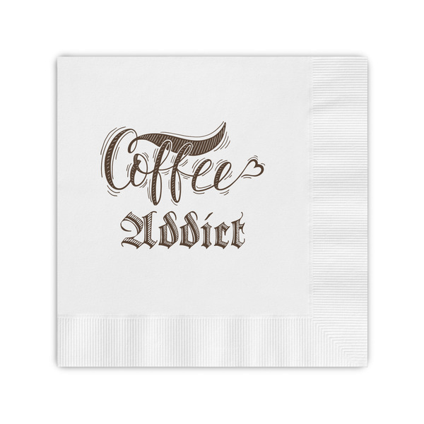 Custom Coffee Addict Coined Cocktail Napkins