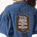 Coffee Addict Twill Iron On Patch - Custom Shape - 3XL