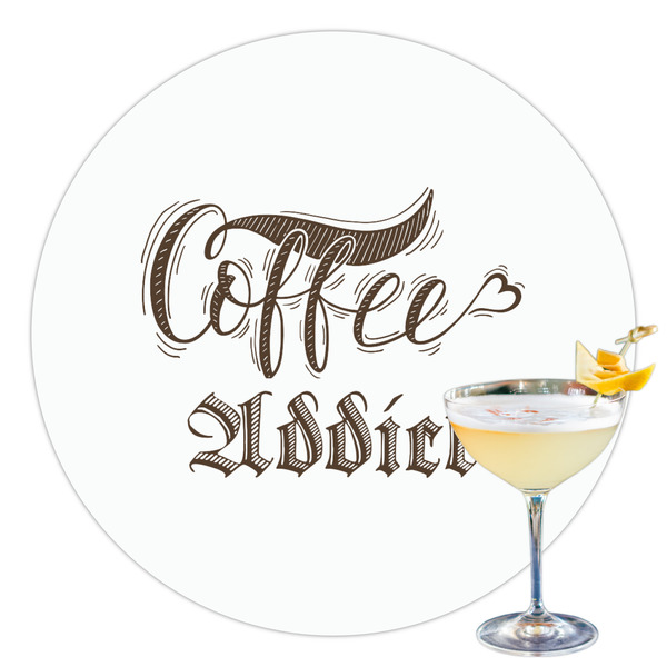 Custom Coffee Addict Printed Drink Topper - 3.5"