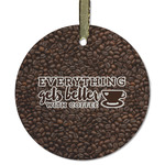 Coffee Addict Flat Glass Ornament - Round