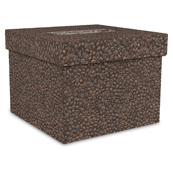 Custom Coffee Addict Gift Box with Lid - Canvas Wrapped - X-Large