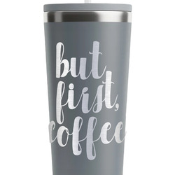 Coffee Addict RTIC Everyday Tumbler with Straw - 28oz - Grey - Double-Sided