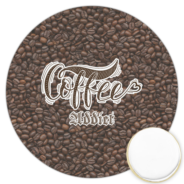 Custom Coffee Addict Printed Cookie Topper - 3.25"