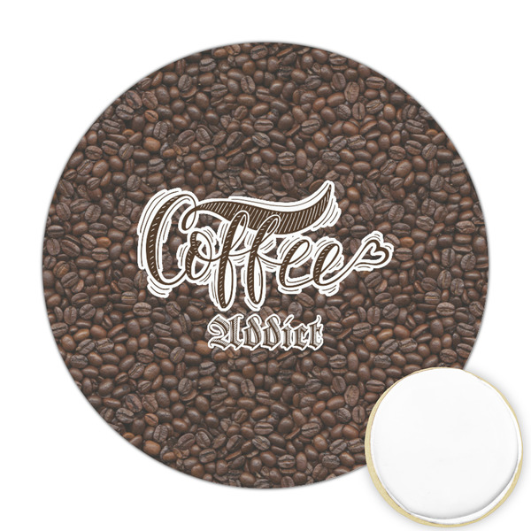 Custom Coffee Addict Printed Cookie Topper - 2.5"