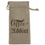 Coffee Addict Large Burlap Gift Bag - Front