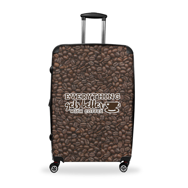 Custom Coffee Addict Suitcase - 28" Large - Checked