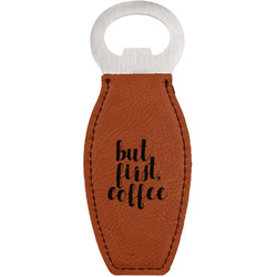 Coffee Addict Leatherette Bottle Opener - Double Sided