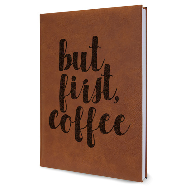 Custom Coffee Addict Leather Sketchbook - Large - Single Sided