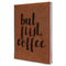 Coffee Addict Leather Sketchbook - Large - Single Sided - Angled View