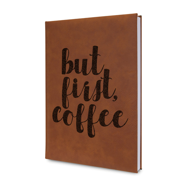 Custom Coffee Addict Leather Sketchbook - Small - Double Sided