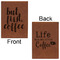 Coffee Addict Leatherette Journals - Large - Double Sided - Front & Back View