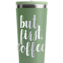 Coffee Addict RTIC Everyday Tumbler with Straw - 28oz - Light Green - Single-Sided