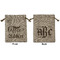 Coffee Addict Medium Burlap Gift Bag - Front and Back