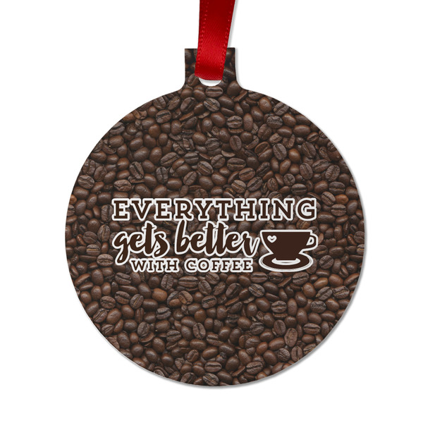 Custom Coffee Addict Metal Ball Ornament - Double Sided