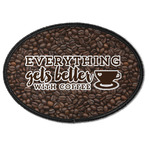 Coffee Addict Iron On Oval Patch