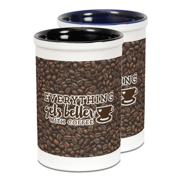 Custom Coffee Addict Ceramic Pencil Holder - Large