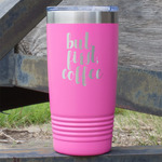 Coffee Addict 20 oz Stainless Steel Tumbler - Pink - Double Sided