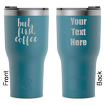 Coffee Addict RTIC Tumbler - Dark Teal - Laser Engraved - Double-Sided