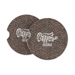Coffee Addict Sandstone Car Coasters - Set of 2 (Personalized)