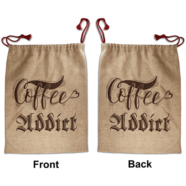 Custom Coffee Addict Santa Sack - Front & Back