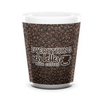 Coffee Addict Ceramic Shot Glass - 1.5 oz - White - Single