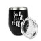 Coffee Addict Stainless Wine Tumblers - Black - Double Sided - Alt View