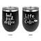 Coffee Addict Stainless Wine Tumblers - Black - Double Sided - Approval