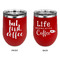 Coffee Addict Stainless Wine Tumblers - Red - Double Sided - Approval