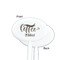 Coffee Addict White Plastic 7" Stir Stick - Single Sided - Oval - Front & Back