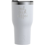 Coffee Addict RTIC Tumbler - White - Engraved Front