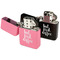 Coffee Addict Windproof Lighters - Black & Pink - Open