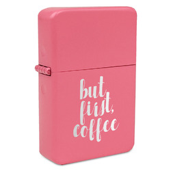 Coffee Addict Windproof Lighter - Pink - Double Sided