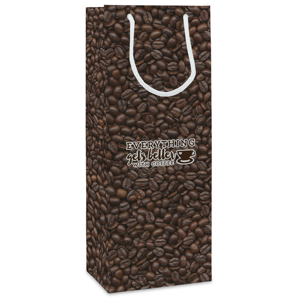 Custom Coffee Addict Wine Gift Bags - Gloss