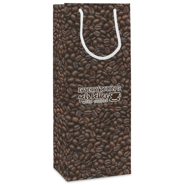 Custom Coffee Addict Wine Gift Bags - Matte