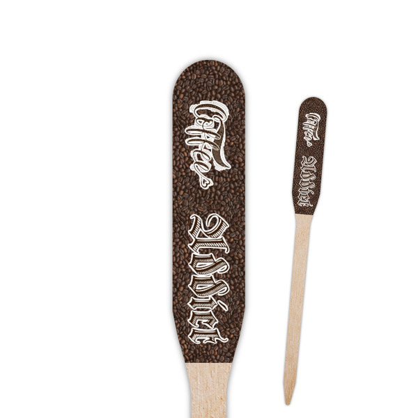 Custom Coffee Addict Paddle Wooden Food Picks