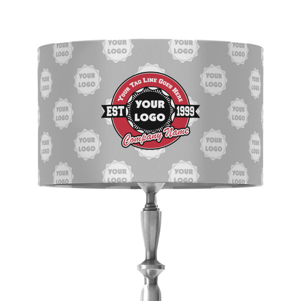 Custom Logo & Tag Line 12" Drum Lamp Shade - Fabric (Personalized)