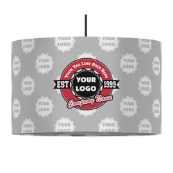 Logo & Tag Line 12" Drum Pendant Lamp - Fabric (Personalized)